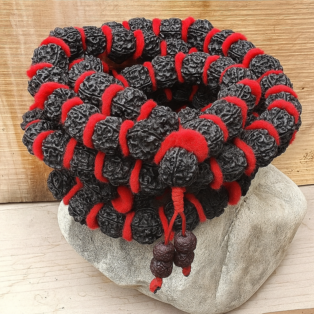 Nepali 5 Mukhi Black Rudraksha Mala Kantha Mala Necklace, 32 Beads Mala Necklace, Rudraksha Necklace, Kantha Necklace Nepali Rudraksha